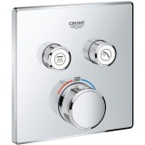 Ornament Grohe Grohterm Smartcontrol, termostatic patrat, 2 iesiri, instalare cu Rapido Smartbox, crom, 29124000