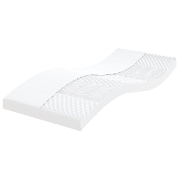 vidaXL Saltea din spumă, alb, 100x210 cm, 7 zone, duritate 20 ILD 4016648