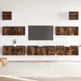 vidaXL Set comodă TV, 7 piese, stejar fumuriu, lemn compozit 3114547