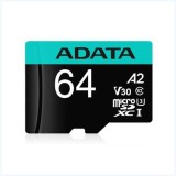 Card de memorie ADATA PremierPRO, MicroSDXC, 64GB, UHS-I U3 + Adaptor