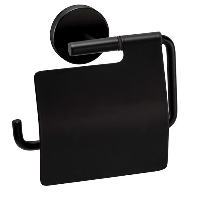 Suport hartie iginica Easy Home, 15 x 14 x 5.5 cm, negru, metal