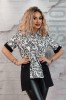 F841-211 Camasa casual tip tricou cu imprimeu text, M/L, XXL