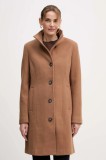 Dkny palton de l&acirc;nă culoarea negru, de tranziție, DLEMW021