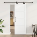 Ușă glisantă vidaXL cu set de hardware Alb 78x211 cm Lemn solid de pin