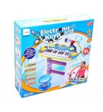 Cumpara ieftin Instrument muzical pianina electronica malplay cu scaun si microfon 45 cm inaltime albastru, AS