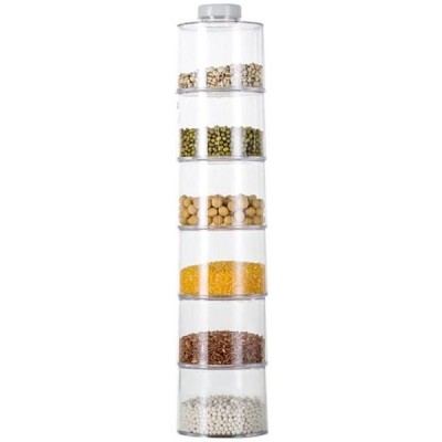 Carusel condimente cu 6 recipiente transparente,Spice Tower foto