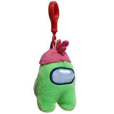 Jucarie de plus cu breloc, Among Us, Verde, 11cm