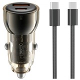 Incarcator Auto Cu Cablu USB-C XO Design CC60, 60W, 3A, 1 x USB-A - 1 x USB-C, Negru