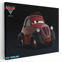 Tablou afis Cars2 Topolino desene animate 2174 Tablou canvas pe panza CU RAMA 30x40 cm