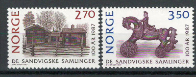 Norvegia 1987 MNH - A 100-a aniversare a Colectiilor Sandvig, nestampilat foto