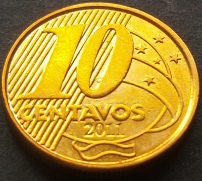 Moneda 10 CENTAVOS - BRAZILIA, anul 2011 *cod 1706 foto