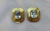 CERCEI CLIPS VINTAGE DIN METAL AURIU PATINAT CU DECOR CRISTAL
