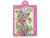 Set creativ, Coloreaza pe numere, A4, 8 creioane, pisica, Moxy