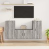 VidaXL Set dulap TV, 3 piese, gri sonoma, lemn prelucrat