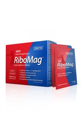 RiboMag, D-riboza si Pidolat de Magneziu, Formula ultra puternica pentru reducerea oboselii si extenuarii, 14 plicuri foto