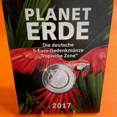 GERMANIA 2017 -5x5 euro „ Zona tropicală”CuNi25 /red polymer BU / folder