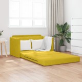 VidaXL Canapea de podea 2 &icirc;n 1 galben 124x204x61 cm din catifea