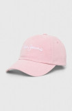 Cumpara ieftin Pepe Jeans șapcă de baseball din bumbac culoarea roz, cu imprimeu