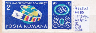 1990 Ziua Mărcii Poștale LP1245a MNH Pret 1,5+1 Lei foto