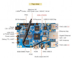 Orange Pi 3 H6 2GB LPDDR3 + 8GB EMMC 1gb Ethernet Port WIFI BT5.0 4*USB3.0 foto
