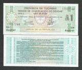 ARGENTINA ( PROVINCIA TUCUMAN ) 1 AUSTRAL 1991 UNC , P-S 2711b.1 , necirculata