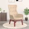Scaun de relaxare, crem, material textil - 2