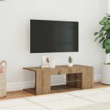 VidaXL Dulap TV cu LED stejar artizanal 90x39x30 cm lemn prelucrat