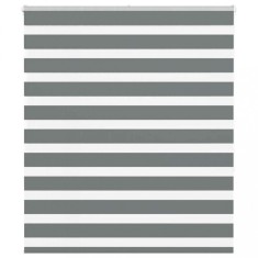 vidaXL Jaluzea tip zebra gri &icirc;nchis lățime țesătură 130,9 cm poliester