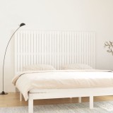 VidaXL Tăblie de pat pentru perete, alb, 204x3x110 cm, lemn masiv pin
