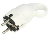 Conector de alimentare AC tată 2P PE 250VAC 16A Alb