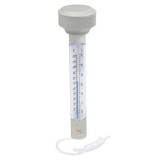 Cumpara ieftin Termometru plutitor cu snur pentru masurarea temperaturii apei din piscine, 19 x 5 cm, Alb