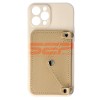 Husa iPhone 12 Pro Max Tip Portofel cu Curea, Beige - Toc TPU Crossbody
