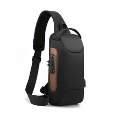 Geanta umar Smart MBrands cu cablu USB, impermeabila , lacat TSA antifurt 33x17x9 cm Negru