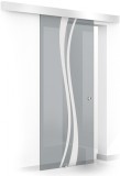 Usa culisanta Boss &reg; model Play alb, 60x215 cm, sticla gri 8 mm, glisanta in ambele directii