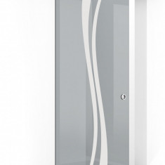Usa glisanta Boss ® model Play alb, 80x215 cm, sticla gri 8 mm, culisanta in ambele directii