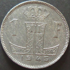 Moneda istorica 1 FRANC - BELGIA, anul 1945 * cod 4696 = excelenta