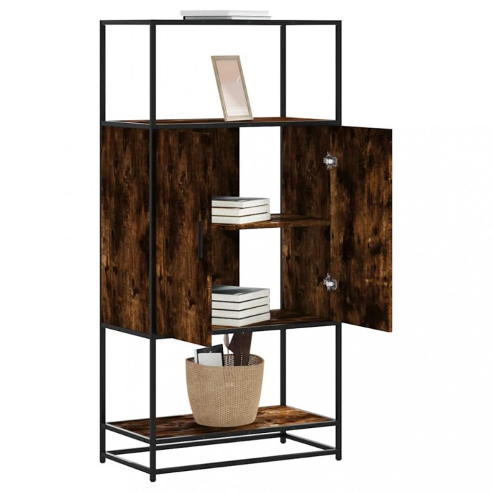 Gossi dulapuru stejar afumat 68x35x139 cm lemn si metal prelucrat