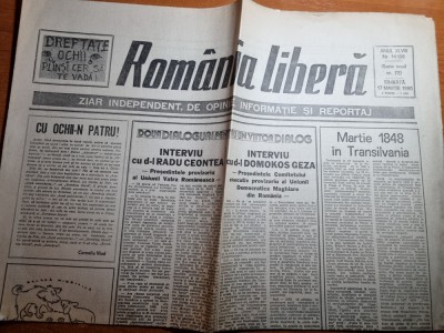 romania libera 17 martie 1990-interviu radu ceontea si domokos geza foto