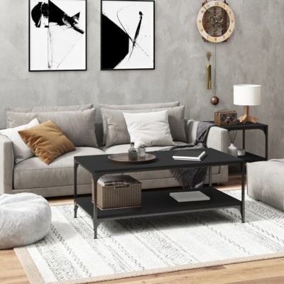 vidaXL Măsuță de cafea, negru, 100x50x40 cm, lemn prelucrat 819362 foto