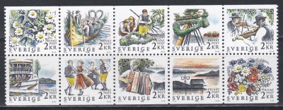 Suedia 1988 - Miezul verii suedeze, Serie in Bloc de 10 timbre, MNH foto