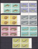 ROMANIA 1960 LP 510 PISCICULTURA BLOCURI DE 4 TIMBRE MNH