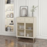 Comoda sideboard Lindau din otel, crem alb, 97x80x40 cm