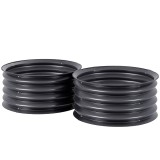 Outsunny Set de 2 containere de plantare galvanizate, &Oslash;60 x 30H cm, ghivece cu fund deschis pentru diferite plante, Gri &icirc;nchis | Aosom Romania