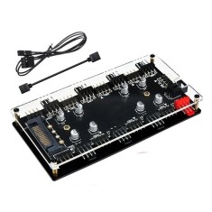 Hub 2 in 1, Active, multiplicator/ spliter 8 ventilatoare RGB 4 pini 12V si 8 ventilatoare FAN PWM