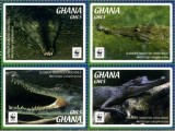 GHANA 2016 WWF CROCODILI, Nestampilat