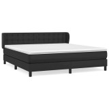Cumpara ieftin Pat box spring cu saltea, negru, 160x200 cm, piele ecologica
