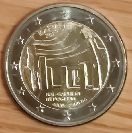 moneda 2 euro comemorativa MALTA 2022_Templul Hal Saflieni, UNC