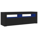 Cumpara ieftin Comoda TV cu lumini LED, negru, 120x35x40 cm