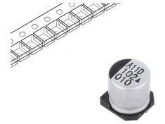 Condensator electrolitic SMD 1000uF 10V 10x10mm 5000h