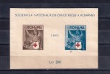 ROMANIA 1941 - CRUCEA ROSIE, COLITA NEDANTELATA - MNH - LP 146, Nestampilat